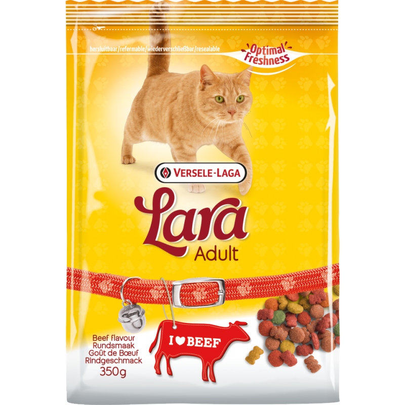 Lara Adult Beef Flavour 2kg - Croquettes délicieuses au bœuf - chats adultes