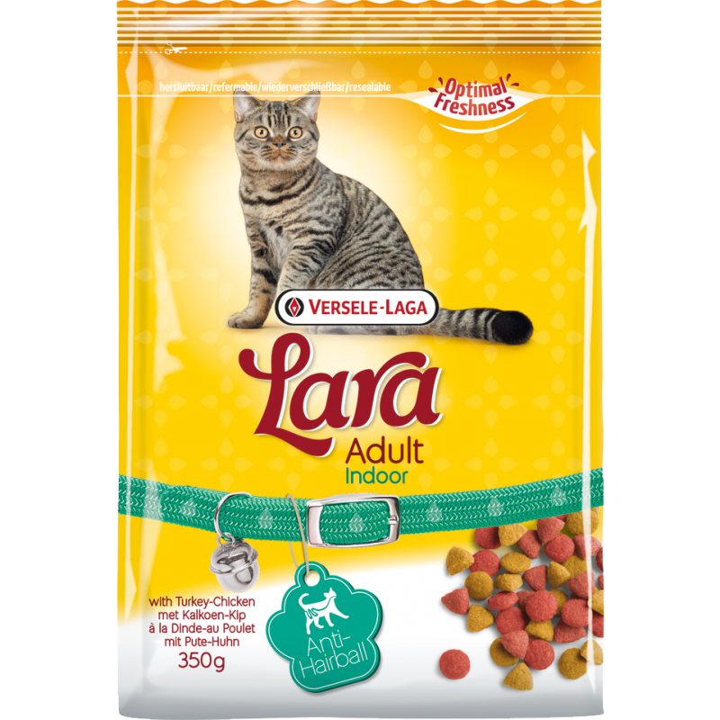 Lara Adult Indoor with Turkey-Chicken 2kg - Croquettes délicieuses au poulet - chats d'intérieur moins actifs