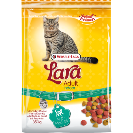 Lara Adult Indoor with Turkey-Chicken 2kg - Croquettes délicieuses au poulet - chats d'intérieur moins actifs à 8,80 € - Vers...