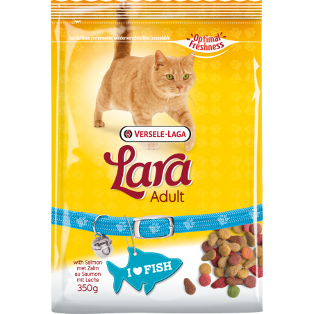 Lara Adult with Salmon 2kg - Croquettes délicieuses au saumon - chats adultes à 8,00 € - Versele-Laga - 441073 - Lara