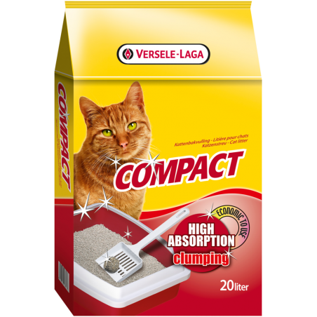 Versele-Laga Compact 20kg - Litière pour chats agglutinante, d'usage très économique