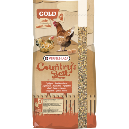 Country's Best GOLD 4 MINI Mix 20kg - Mélange de céréales avec granulé de ponte 2 mm, poules naines à 12,90 € - Versele-Laga ...