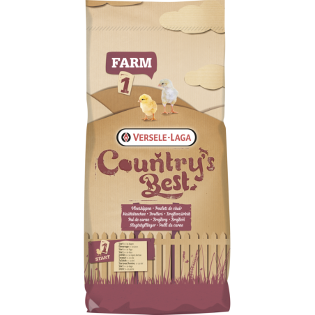 Country's Best FARM 1 Mash 20kg - Farine de démarrage les 10 premiers jours, avec coccidiostatique à 17,45 € - Versele-Laga -...