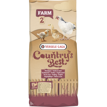 Country's Best FARM 2 Mash 20kg - Farine de croissance chair blanche dès 11 ème jour, avec coccid. à 16,85 € - Versele-Laga -...