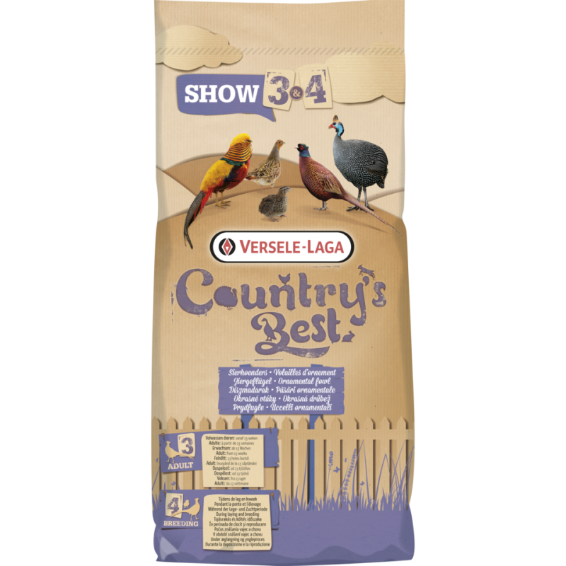 Country's Best SHOW 3 Pellet 20kg - Granulé (2mm) d'entretien dès la 13ème semaine