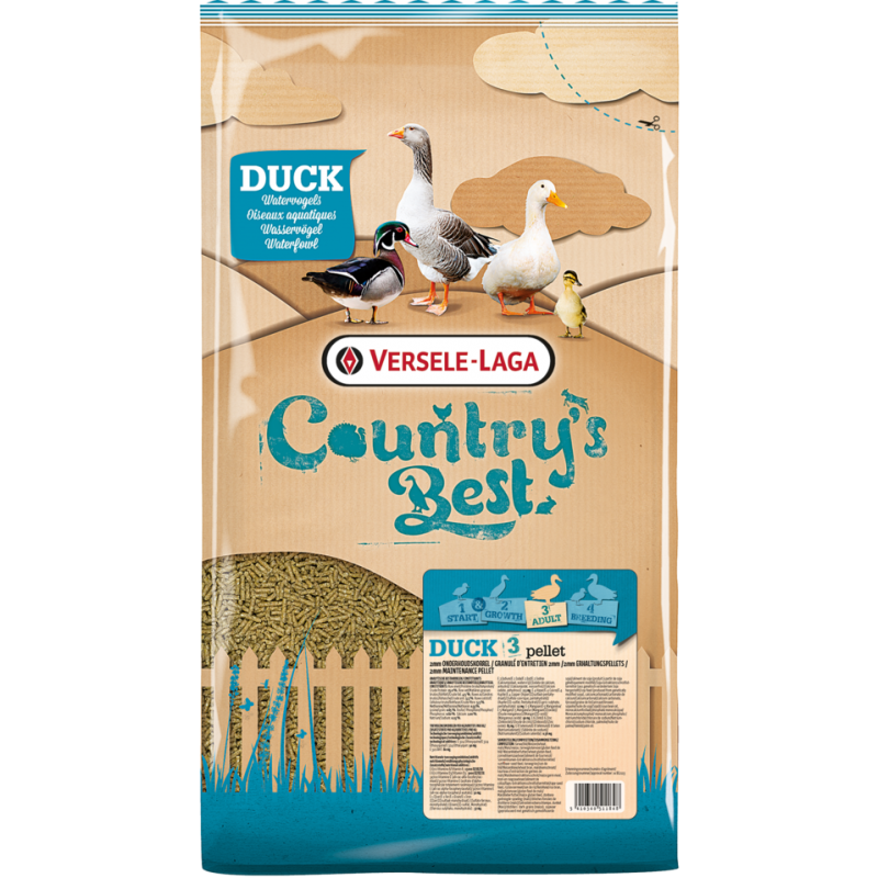 Country's Best DUCK 3 Pellet 5kg - Granulé (2mm) d'entretien oiseaux aquatiques dès 13ème sem.