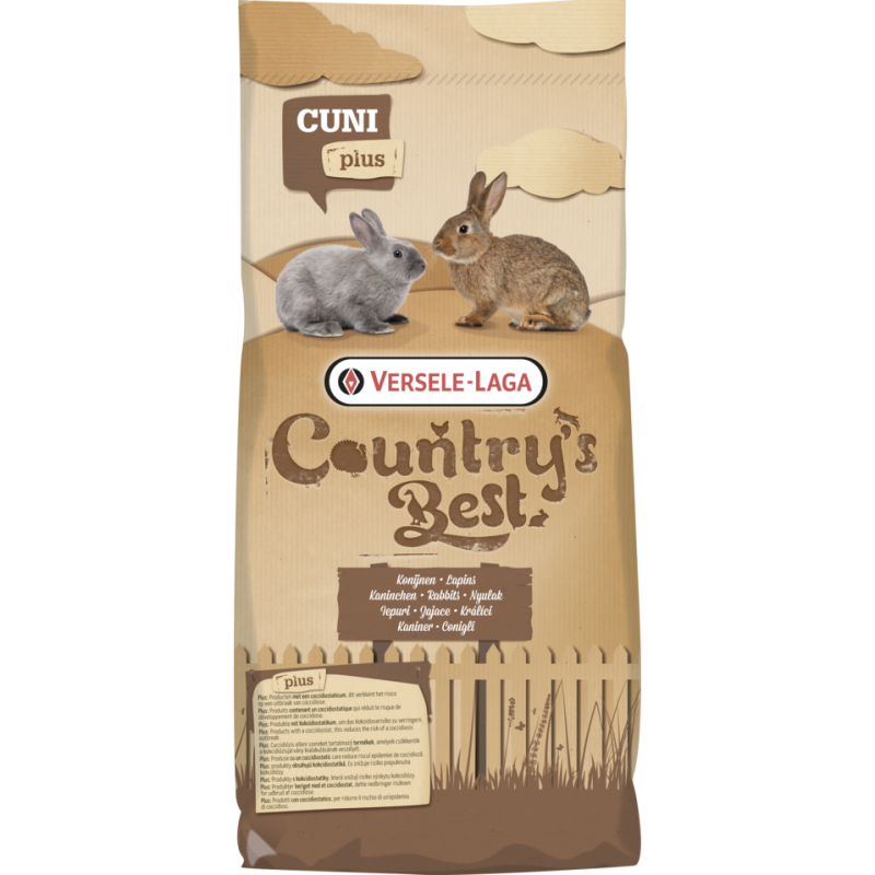 Country's Best CUNI FIT Plus 20kg - Granulé équilibré et riche en fibres, avec un coccidiostatique