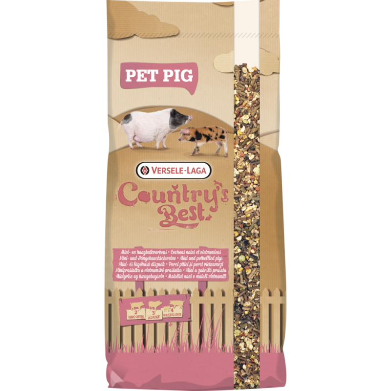 Country's Best PET PIG Muesli 17kg - Mélange floconné pour cochons nains et vietnamiens