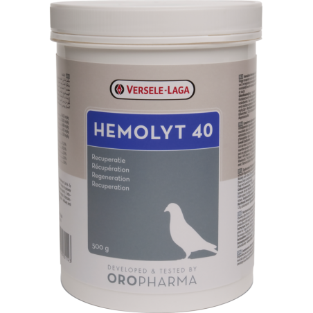 Oropharma Hemolyt 40 500gr - Mélange d'électrolytes et protéines animales - pigeons à 27,35 € - Versele-Laga - 460114 - Oroph...