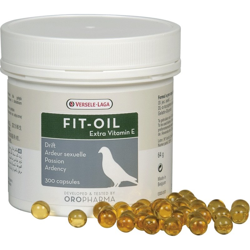 Oropharma Fit-Oil 300 capsules - Capsules d'huile de foie de morue avec de la vitamine E - pigeons