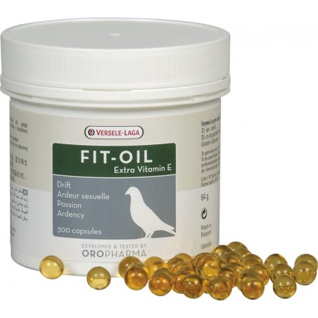 Oropharma Fit-Oil 300 capsules - Capsules d'huile de foie de morue avec de la vitamine E - pigeons à 19,00 € - Versele-Laga -...