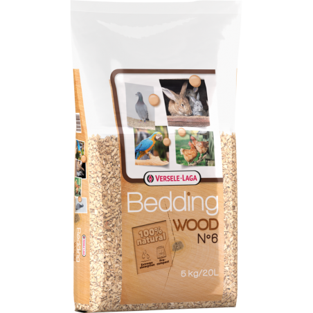 Versele-Laga Wood Bedding n° 6 - 20l 5kg - Fond hygiénique de rognures de hêtre broyées à 7,95 € - Versele-Laga - 423093 - Ve...