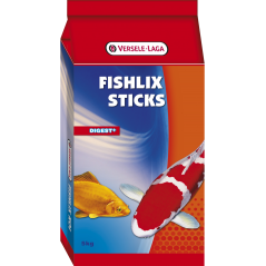 Fishlix Sticks Multi Colour 5kg - Sticks colorés pour poissons d'étang - aliment flottant à 31,45 € - Versele-Laga - 450001 -...