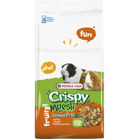 Crispy Muesli Guinea Pigs 400gr - Mélange de qualité, riche en fibres, pour cobayes à 1,45 € - Versele-Laga - 461698 - Crispy