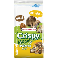 Crispy Muesli Hamsters and co 400gr - Mélange riche en protéines hamsters, gerbilles, rats & souris à 1,55 € - Versele-Laga -...