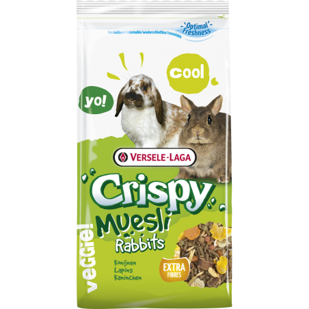 Crispy Muesli Rabbites 400gr - Mélange de qualité, riche en fibres, pour lapins (nains) à 1,45 € - Versele-Laga - 461697 - Cr...