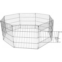 Enclos chiots avec porte et crochets Noir 150x60x60cm - Duvo+ à 115,95 € - Duvo + - 470300 - Autres