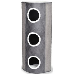 Grattoir Berta Gris/Blanc L-42x42x120cm - Duvo+ à 285,00 € - Duvo + - 12759 - Arbre à chat & griffoir