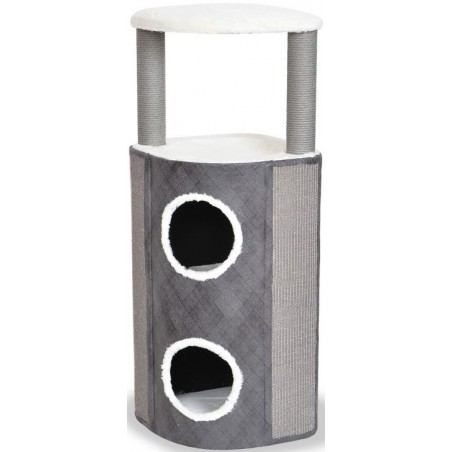Grattoir Bert Gris/Blanc L-42x42x110cm - Duvo+ à 195,00 € - Duvo + - 12760 - Arbre à chat & griffoir