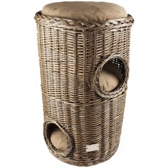 Grattoir Provence en Osier avec Coussin 50x50x80cm - Duvo+ à 139,00 € - Duvo + - 11114 - Arbre à chat & griffoir