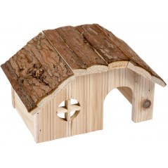 Lodge en Bois avec Toit en écorce 21x13x12cm - Duvo+ à 13,45 € - Duvo + - 10256 - Maisons