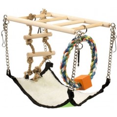 Pont Suspendu en bois avec Hamac 17x22x15cm - Duvo+ à 21,95 € - Duvo + - 4956006 - Jouets