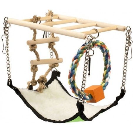 Pont Suspendu en bois avec Hamac 17x22x15cm - Duvo+ à 21,95 € - Duvo + - 4956006 - Jouets