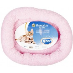 Panier oval en peau de mouton Rose 40x45cm - Duvo+ à 19,05 € - Duvo + - 8/00300 - Lits, grottes & tunnels