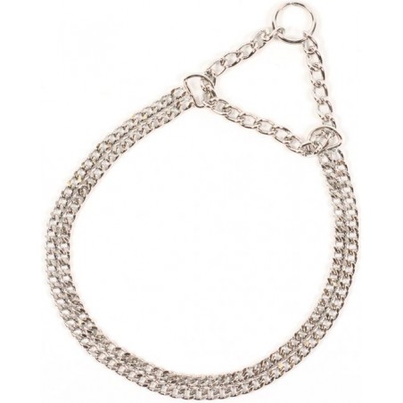 Collier de Dressage 2 rangs chromé 45cm - Duvo+ à 7,85 € - Duvo + - 12890 - Colliers & laisses & étrangleur