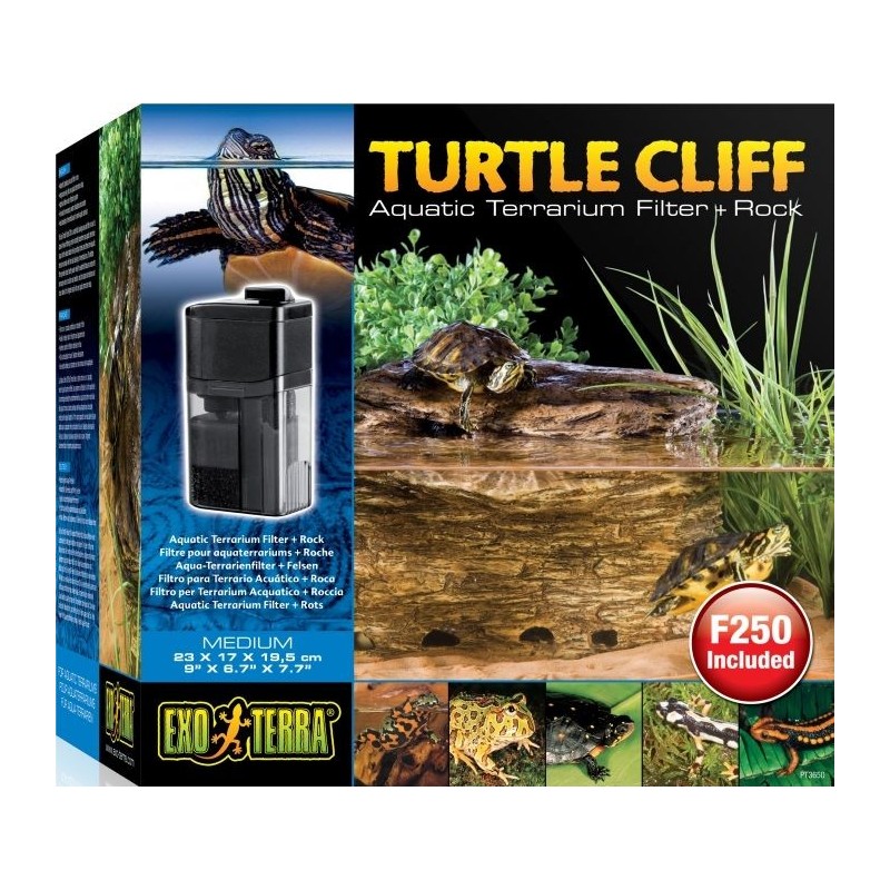 Exo Turtle Cliff Filtre pour aquaterrarium + roche M-23x17x19,5cm - Exo Terra