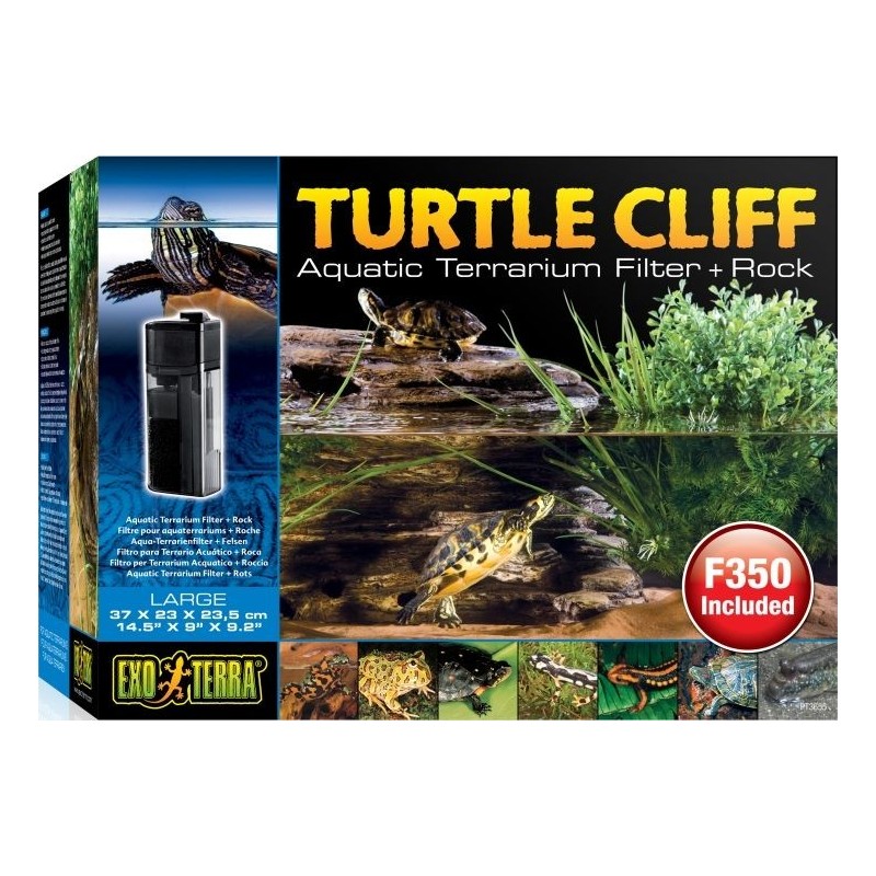 Exo Turtle Cliff Filtre pour aquaterrarium + roche L-37x23x23,5cm - Exo Terra