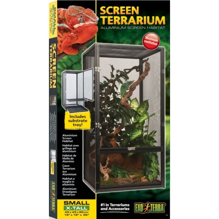 Exo Habitat avec grillage en aluminium S-45x45x90cm - Exo Terra à 219,00 € - Exo Terra - 33/PT2677 - Terrariophilie