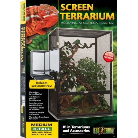 Exo Habitat avec grillage en aluminium M-60x45x90cm - Exo terra à 239,00 € - Exo Terra - 33/PT2678 - Terrariophilie