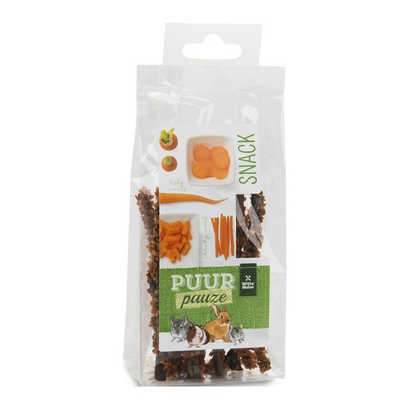 Puur Pauze Bâtonnets à mâcher carotte 50gr - Witte Molen