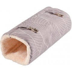 Tunnel suspendu en peluche Gris/blanc M-27x12x12cm - Duvo+ à 7,45 € - Duvo + - 12400 - Lits, grottes & tunnels