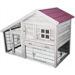 WoodLand Clapier Tridolf Cottage 150x80x108cm - Duvo+ à 355,00 € - Duvo + - 603/439 - Cages d'extérieur