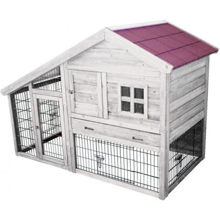 WoodLand Clapier Tridolf Cottage 150x80x108cm - Duvo+ à 355,00 € - Duvo + - 603/439 - Cages d'extérieur