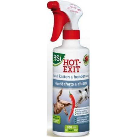 Hot Exit Chiens et chats 500ml - BSI à 18,50 € - BSI - 3400 - Détergents, destructeurs d'odeurs et répulsifs