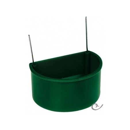 Mangeoire verte avec crochets grand modèle 7,5x5x4cm à 0,75 € - Kinlys - 14137 - Mangeoires