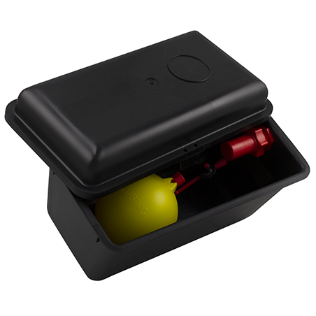 Réservoir en plastique avec couvercle et flotteur, noir à 21,45 € - River Systems - 145/EN - Abreuvoirs
