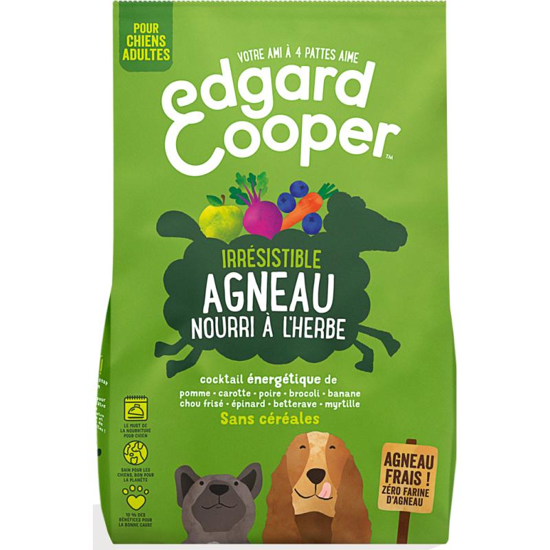 Croquettes Adult Agneau frais nourri à l'herbe 700gr - Edgard & Cooper