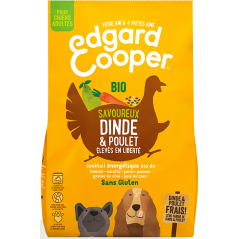 Croquettes Adult Dinde & Poulet frais bio, élevés en liberté 700gr - Edgard & Cooper à 11,50 € - Edgard & Cooper - 9486246 - ...