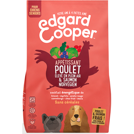 Croquettes Senior Poulet frais élevé en plein air & Saumon norvégien 2,5kg - Edgard & Cooper 86178 Edgard & Cooper 25,00 € Or...