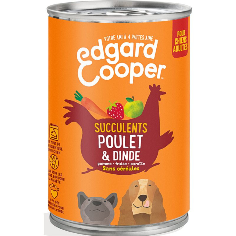 Boîtes Adult Poulet & Dinde 400gr - Edgard & Cooper