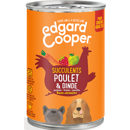 Boîtes Adult Poulet & Dinde 400gr - Edgard & Cooper 485300 Edgard & Cooper 3,90 € Ornibird