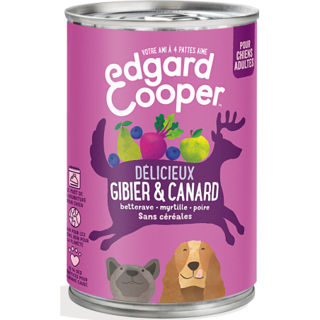 Boîtes Adult Gibier & Canard 400gr - Edgard & Cooper