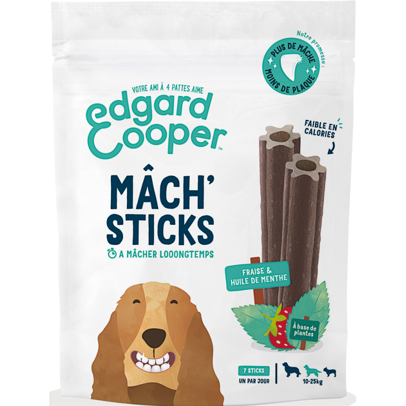 Mâch'sticks Menthe & Fraise 7sticks M-160gr - Edgard & Cooper