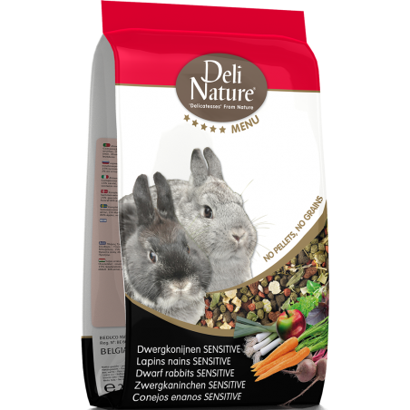 Menu 5* Lapins Nains Sensitive 2,5kg - Deli Nature