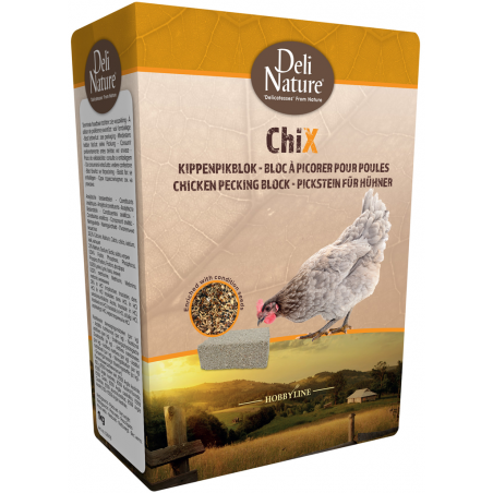 ChiX Bloc à Picorer pour Poules 1kg - Deli Nature à 4,00 € - Deli Nature - 026176 - Volaille