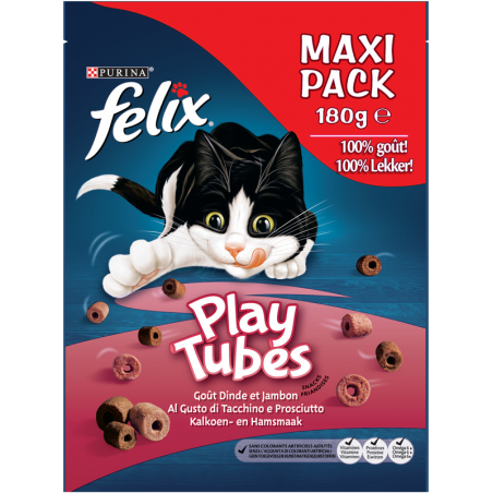 Play Tubes - Au goût dinde et jambon 180gr - Felix à 5,19 € - Purina - 12576767 - Felix